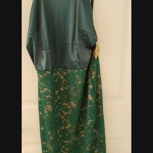 Green knee length women's cocktail dress